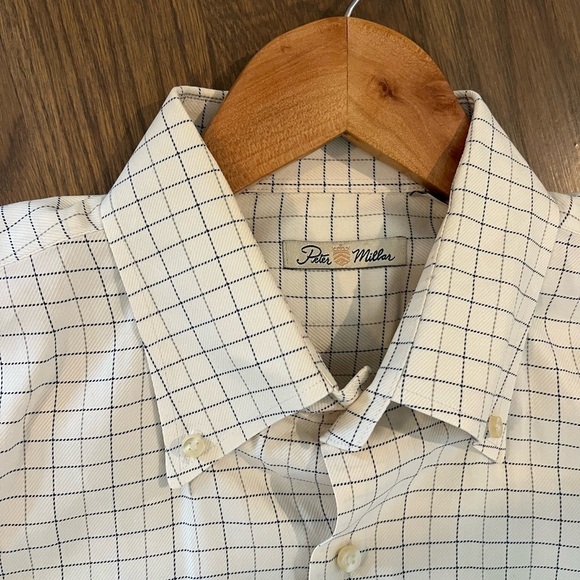 Peter Millar Long Sleeve Button Shirt Mens L Plaid Multicolor 100% cotton golf H - Picture 8 of 9